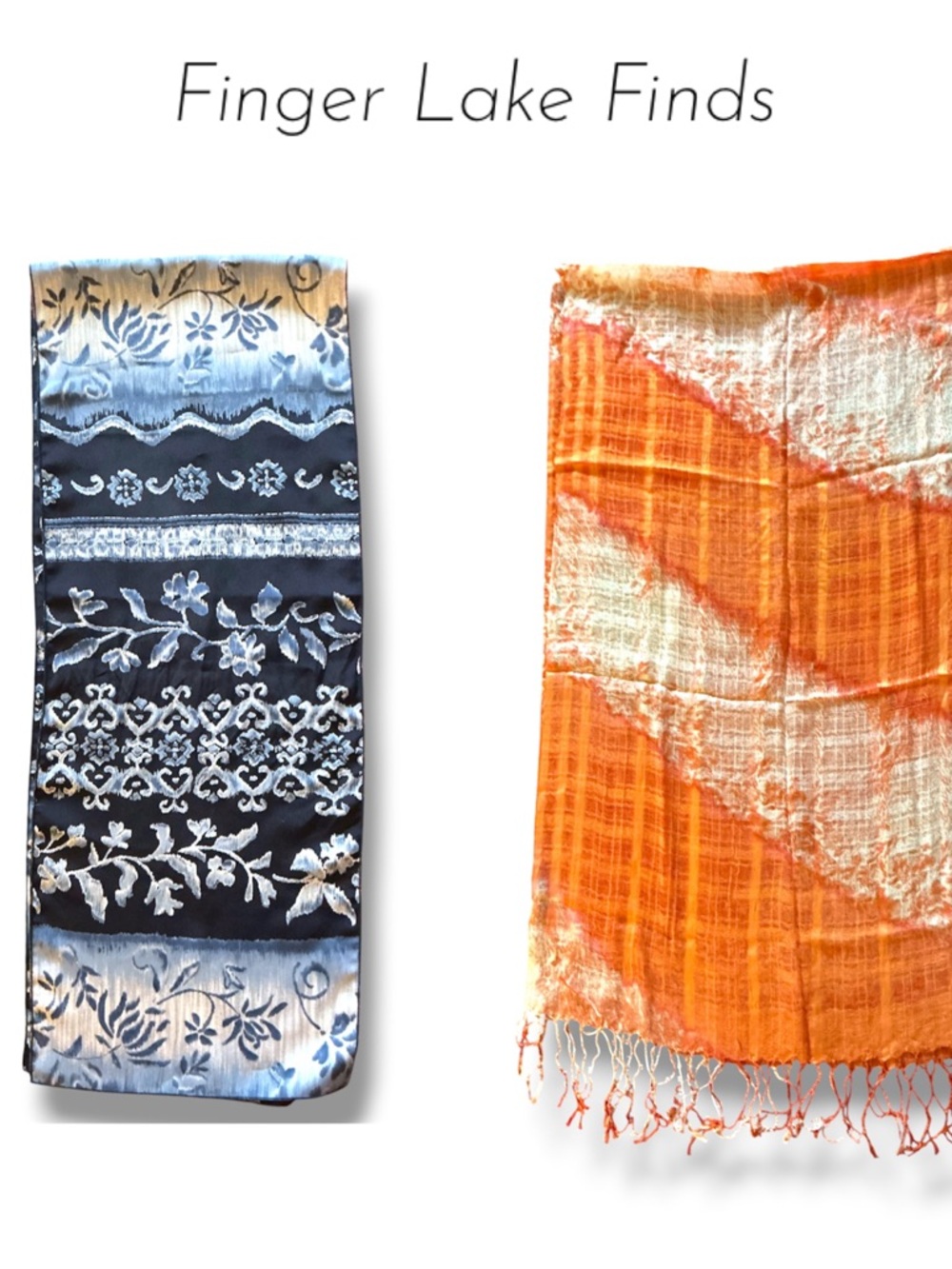Two Lightweight Patterned Scarves